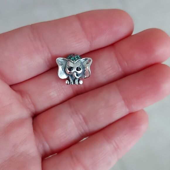 925 Sterling Silver Baby Elephant Charm - Picture 7 of 7